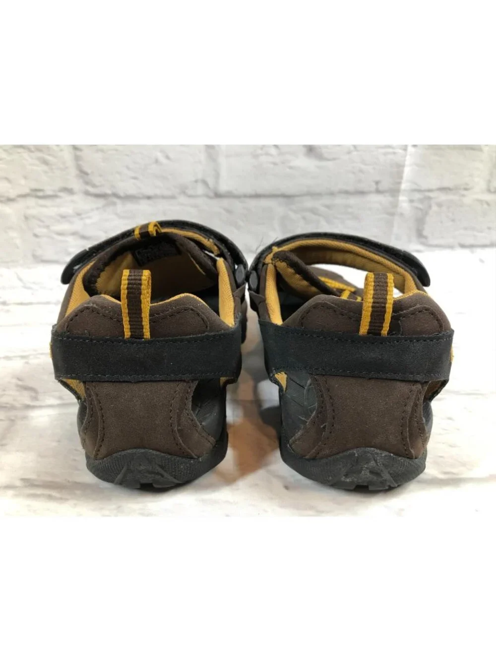 Teva Big Kids 6 / 36 Dozer Trail 6226 Brown Yellow Closed Toe Sport Sandals